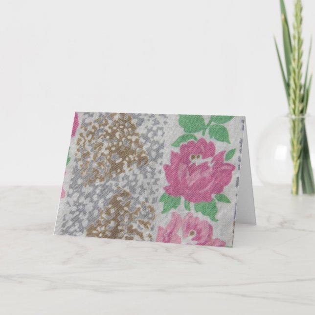 Carte Tissu d'impression florale vintage (Devant)