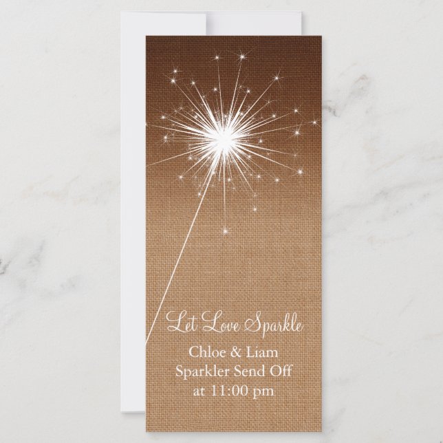Carte Titulaire Ombre Burlap Sparkler (Devant)