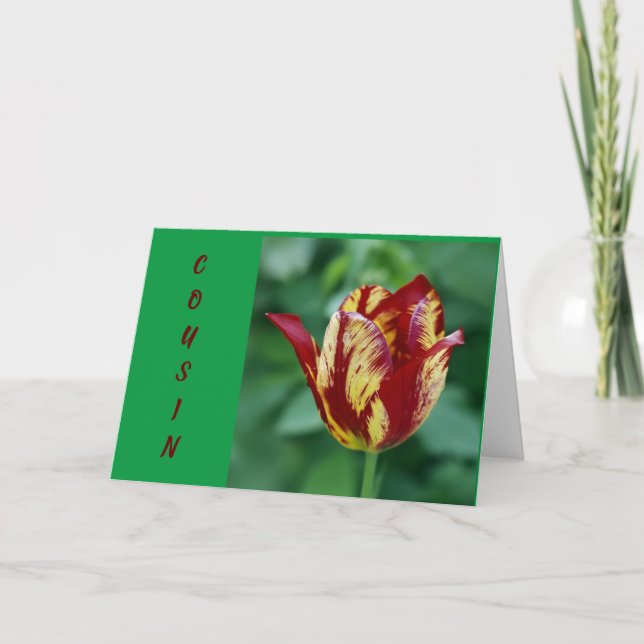 CARTE **TO MY BEAUTIFUL COUSIN** A ROSE CARD (Devant)