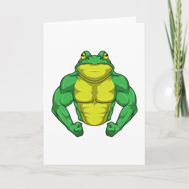 Carte Toad en Bodybuilder avec de grands Muscles (Devant)