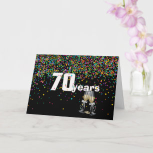 Carte Toast au 70e anniversaire de confetti