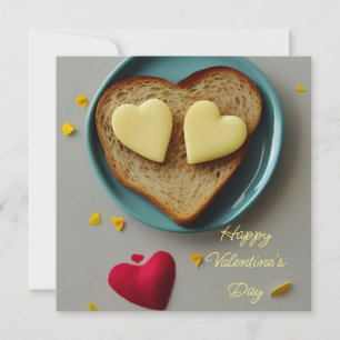 Carte Toast Beurré en forme de coeur