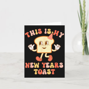 Carte Toast drôle du Nouvel An Pain Pun Retro Hipe