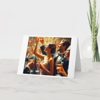 Carte Toast du Nouvel An avec des amis, 