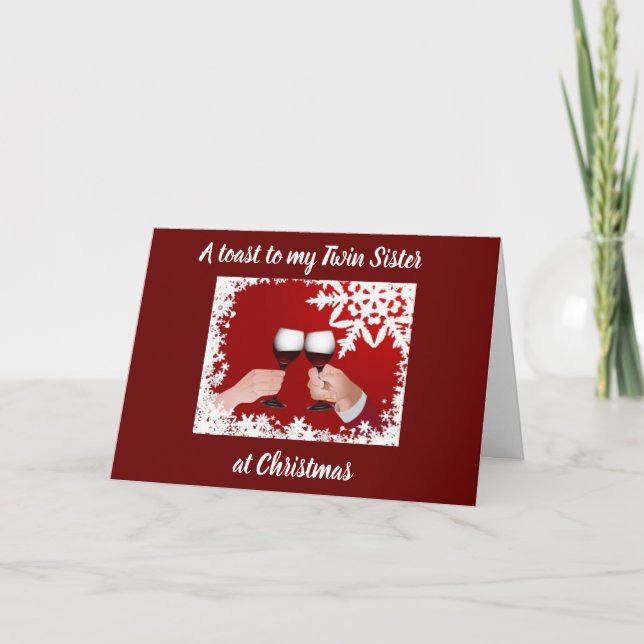 CARTE TOAST POUR LE BONHEUR À NOËL/NOUVELLE ANNÉE (Devant)