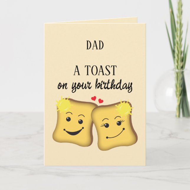 Carte Toast pour ton anniversaire de drôle de jeu de mot (Devant)