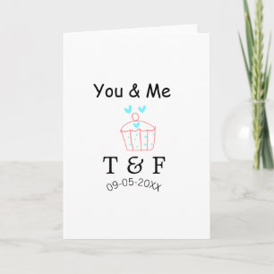 Carte Toi et moi gâteau de cupcake rouge saint-valentin