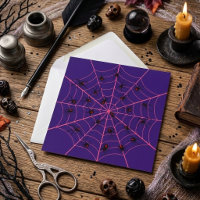 Toile d'araignée noire et rose Art Motif Halloween