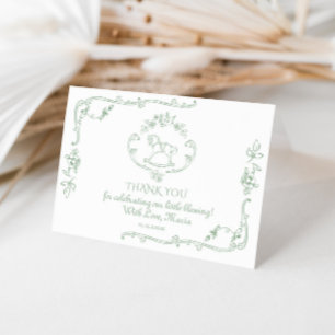 Carte Toile Elegant Sage vert rocking cheval Merci