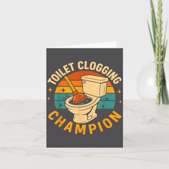 Carte Toilet Clogging Chamon Funny Bathroom Clogger Quot (Devant)
