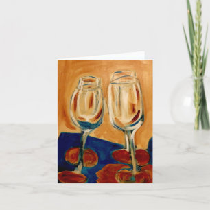 Carte Toilette avec quatre verres à vin