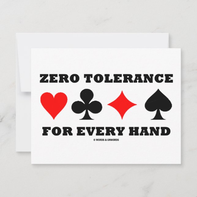 Carte Tolérance Zéro Pour Chaque Main (Devant)