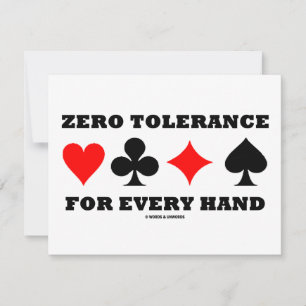 Carte Tolérance Zéro Pour Chaque Main