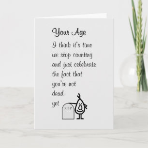 Carte Ton âge Un joyeux poème d'anniversaire amusant