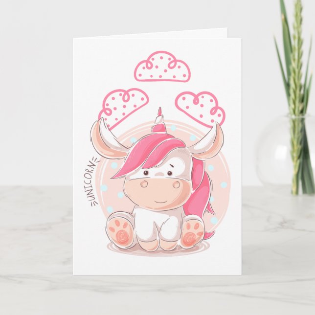 Carte Tonnes Fun Girl 1er Anniversaire Cheveux Rose Unic (Devant)