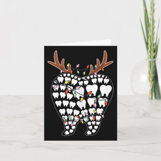 Carte Toothmas Tooth Père Noël Reindeer Noël Dentiste No (Devant)