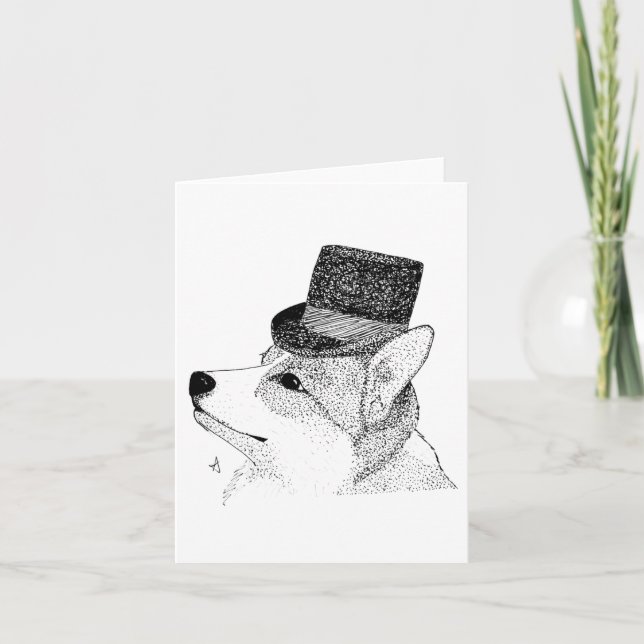 Carte Top Hat Corgi (Devant)