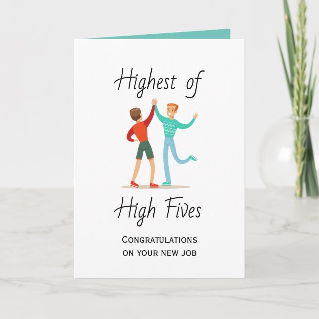 Carte Top of High Fives Félicitations New Job (Devant)
