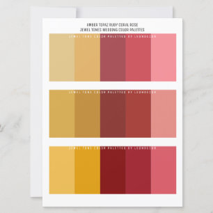 Carte Topaz Ruby Coral Rose Bijou Tone Mariage couleur