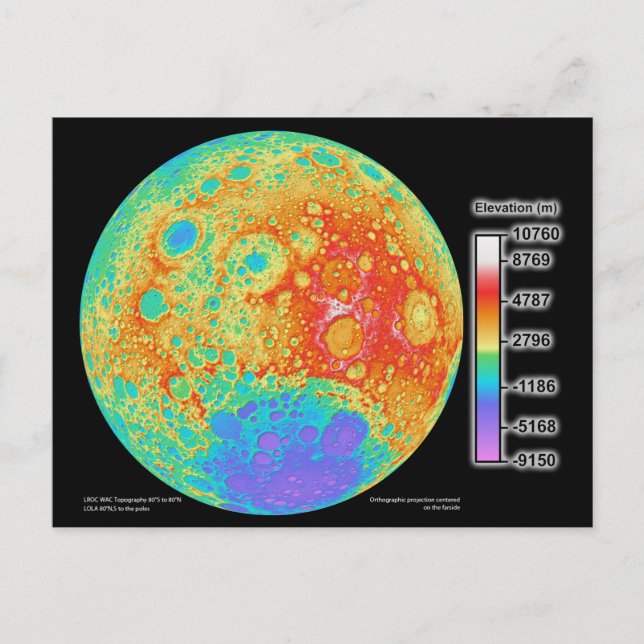 Carte topographique de la surface lunaire de la lu (Devant)