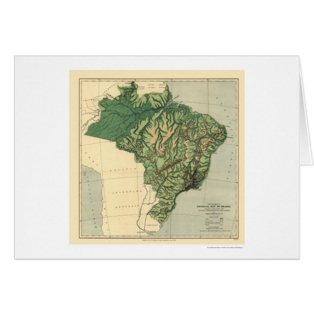 Carte topographique du Brésil par les puits 1886 (Devant horizontal)