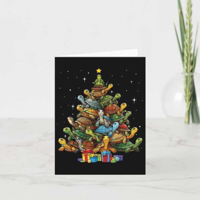 Carte Tortue Arbre de Noël Tortue adorable Christa (Devant)