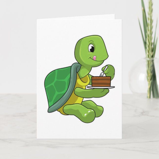 Carte Tortue au gâteau (Devant)
