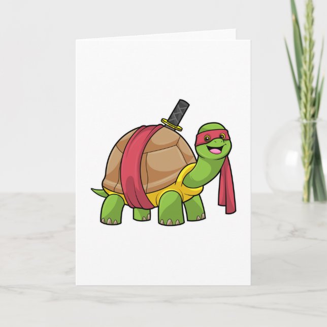 Carte Tortue aux arts martiaux avec épée (Devant)