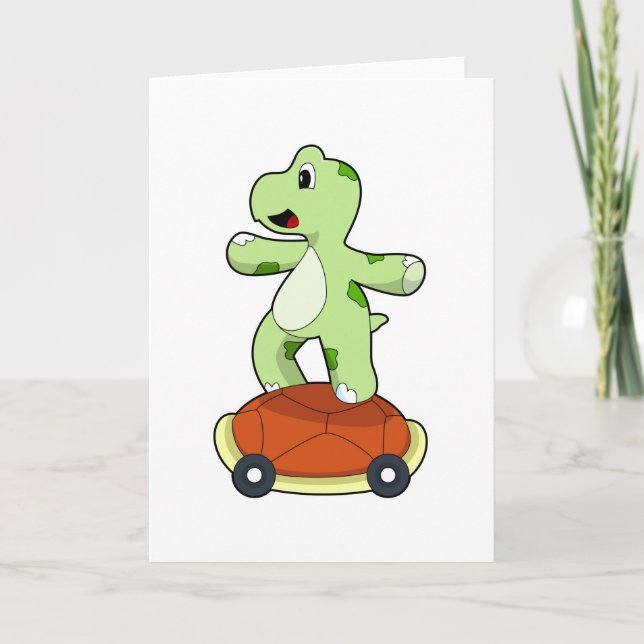 Carte Tortue avec coquille comme skateboard (Devant)