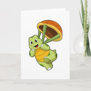 Carte Tortue avec Shell en tant que Skydiver