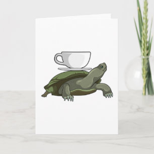 Carte Tortue avec Tasse à Thé