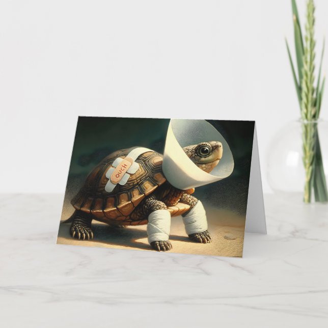 Carte Tortue Blessée Se Bien Bientôt (Devant)
