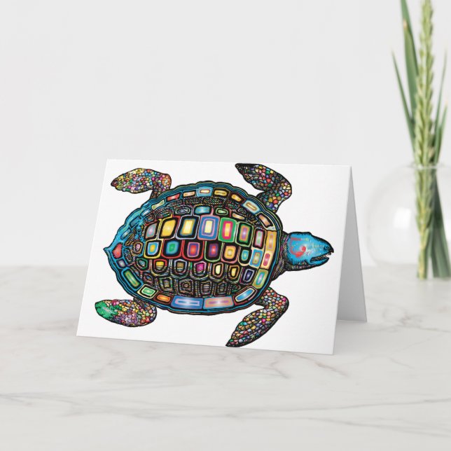 Carte Tortue de couleur (Devant)