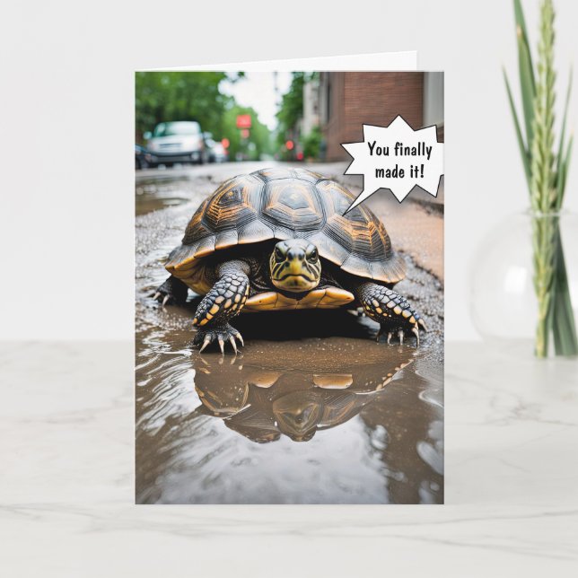Carte Tortue de retraite heureuse (Devant)