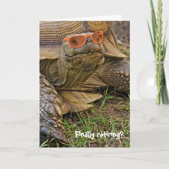 Carte Tortue en lunettes de soleil pour la retraite (Devant)