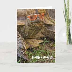Carte Tortue en lunettes de soleil pour la retraite
