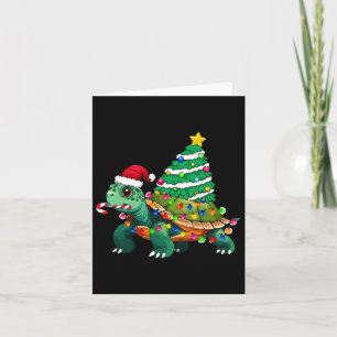 Carte Tortue feux de sapin de Noël Santa Hat Turtle Ocea