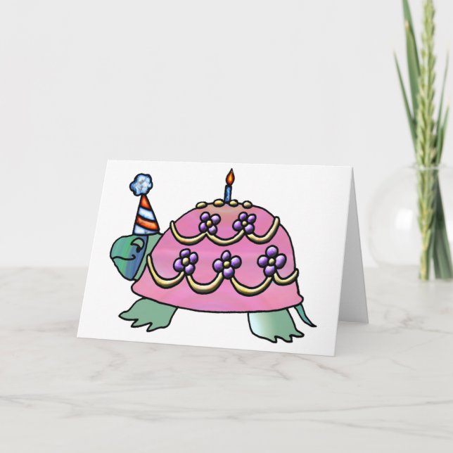 Carte Tortue rose (Devant)