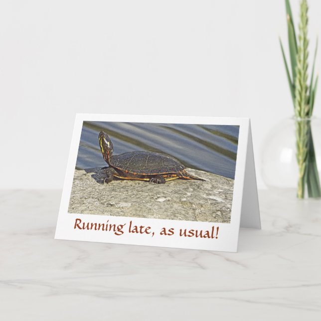 CARTE TORTUE SUR L'ANNIVERSAIRE CARD/CUSTOMIZABLE DE (Devant)