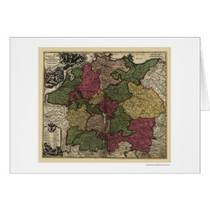Carte tôt 1710 de l'Allemagne