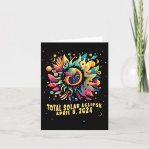 Carte Total Solaire Eclipse Avril 2024 Hippie Pop Art