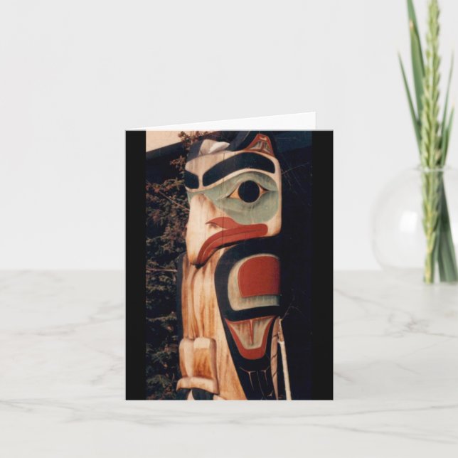 Carte Totem de couleur sculpté de l'Alaska Pole été plié (Devant)