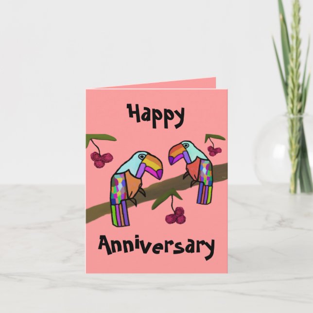 Carte Toucans Joyeux Anniversaire (Devant)