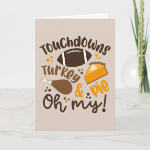 Carte Touchdowns dinde et tarte   Oh mon dieu