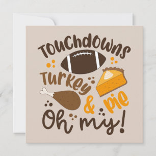 Carte Touchdowns Turquie & tarte Oh, mon