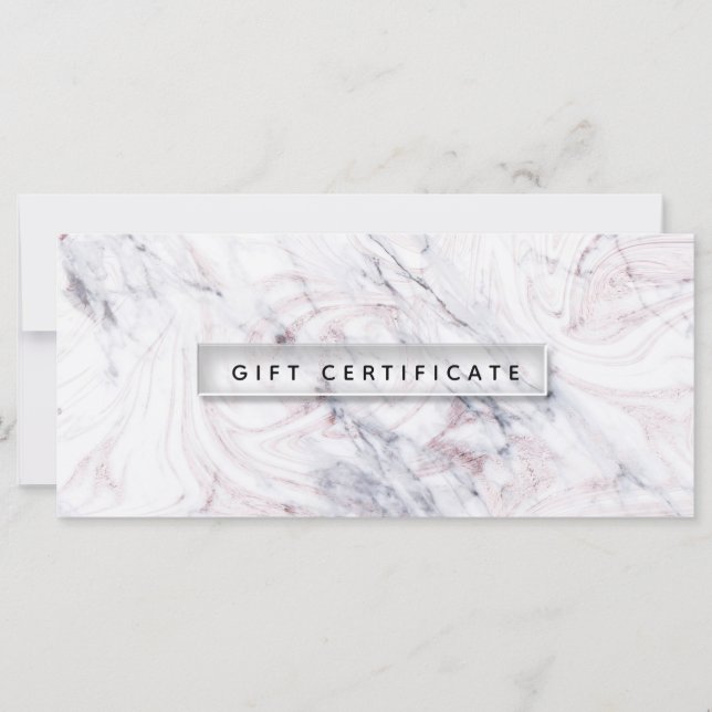 Carte Touche de Rose blanc et gris certificat cadeau de  (Devant)