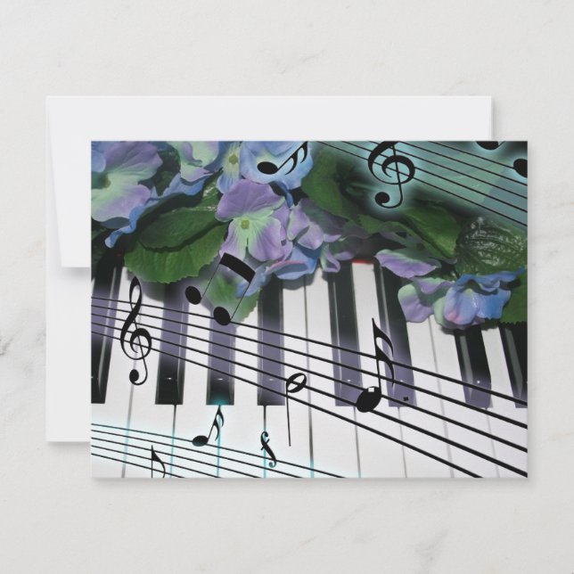Carte Touches et fleurs de piano (Devant)