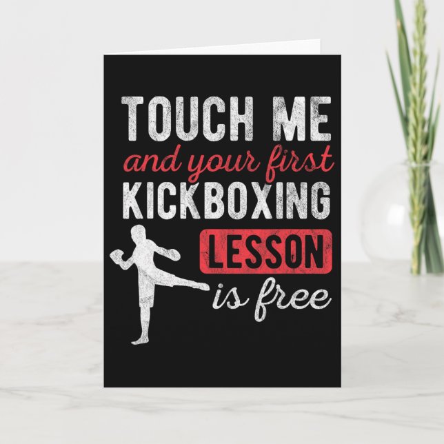 Carte Touchez-Moi Et Votre Première Leçon De Kickboxing  (Devant)