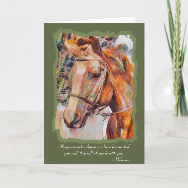 Carte Touchez votre perte d'âme de cheval Sympathie (Devant)