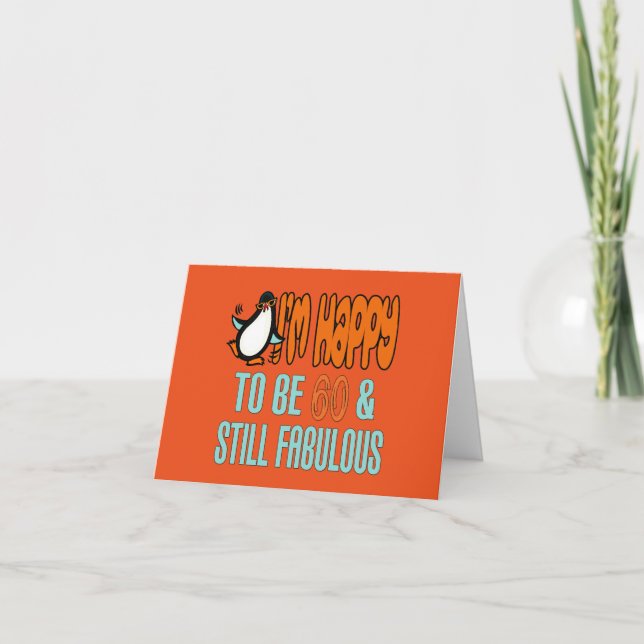 Carte Toujours fabuleux 60e Anniversaire Penguin (Devant)